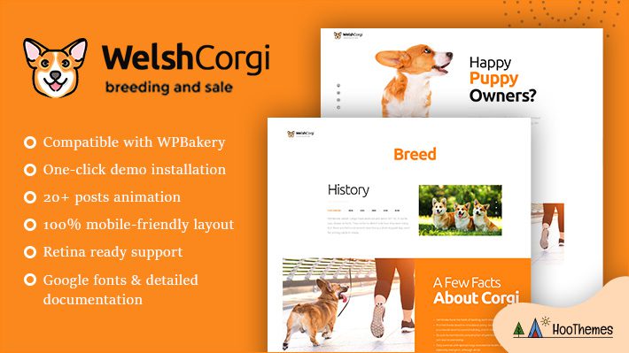 Welsh Corgi - Dog Breeding and Sale WordPress Theme