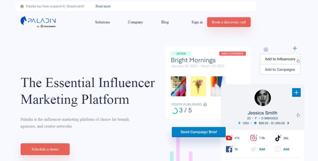 Free Influencer Marketing Platforms Paladin