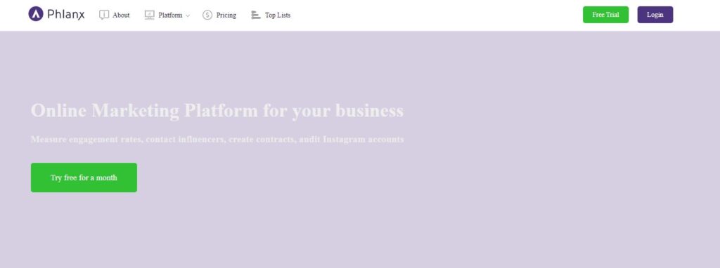 Free Influencer Marketing Platforms Phlanx
