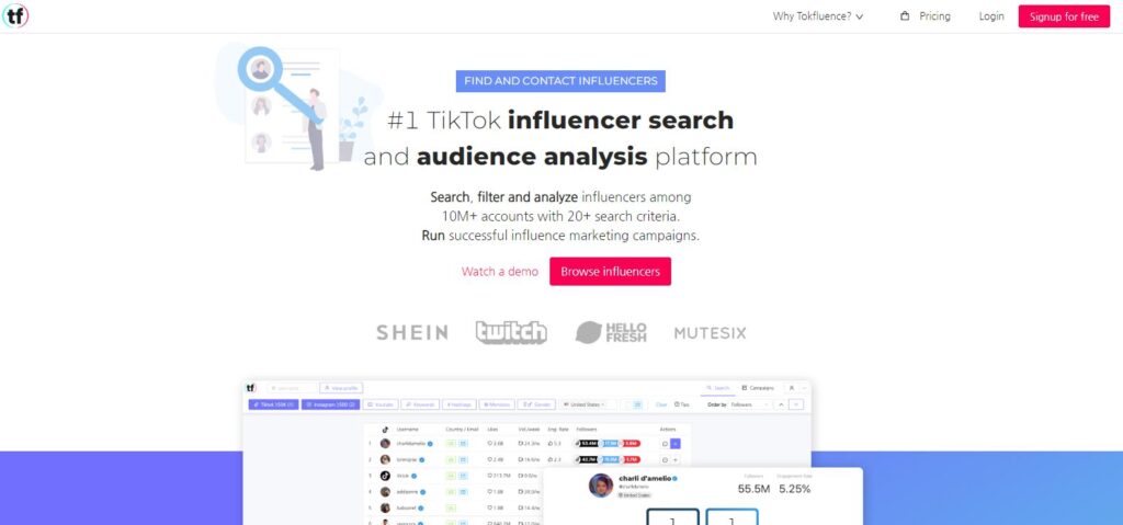 Free influencer Marketing Platforms Tokfluence