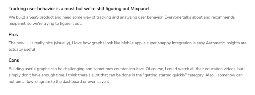 Mixpanel's customer experiences Mixpanel reviews