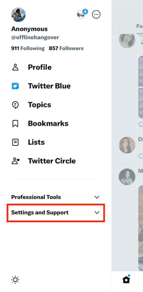 Click on Settings and support