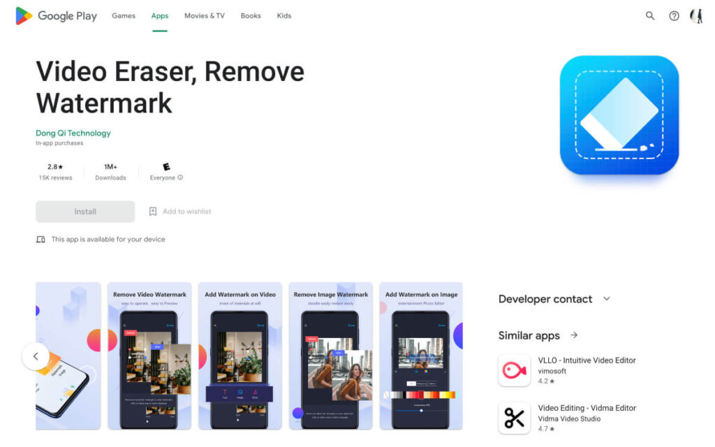 Tiktok watermark remover tool: Video Eraser