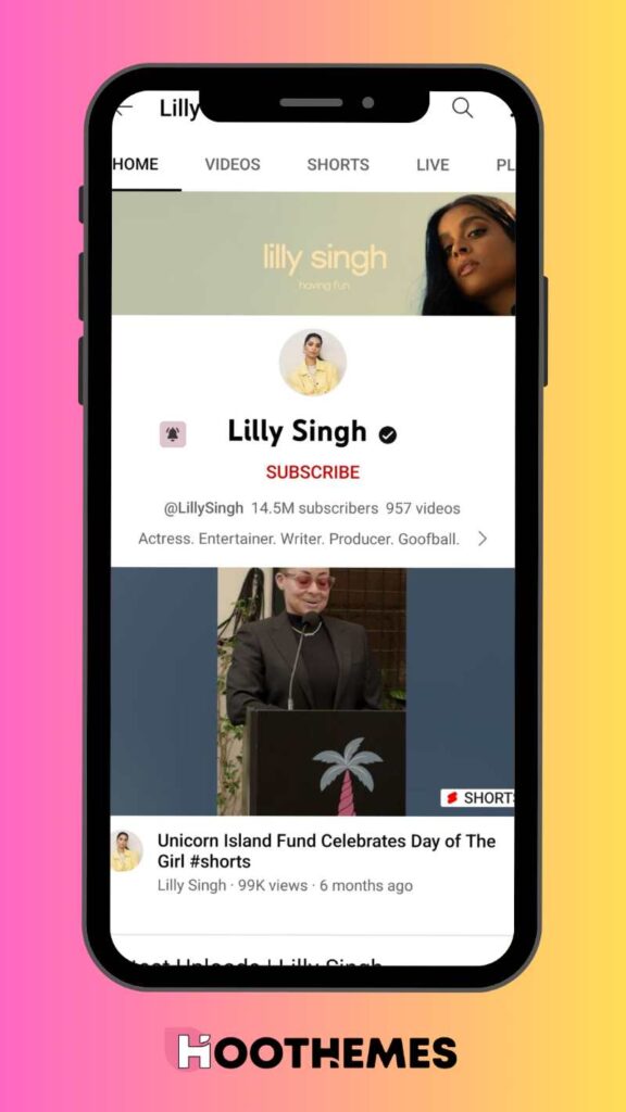 Lilly Singh YouTube Feed