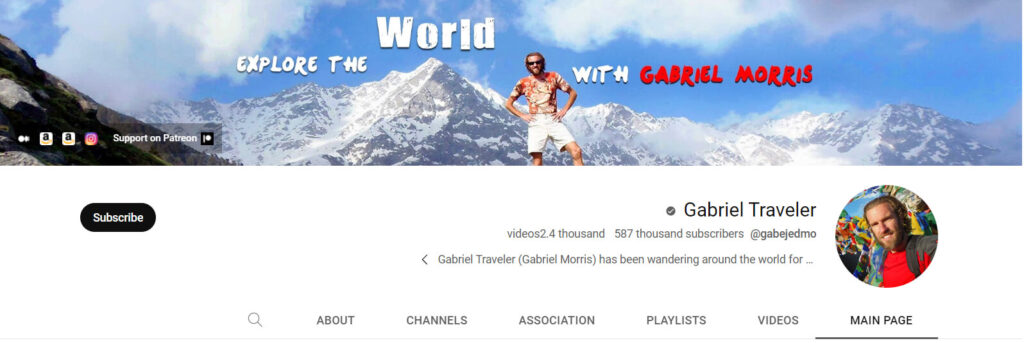 Gabriel Traveler: Travel Vlogger on YouTube
