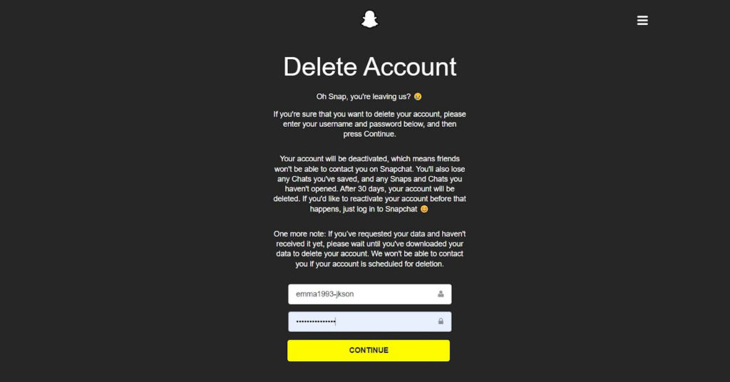 delete account on snapchat how to delete snapchat account