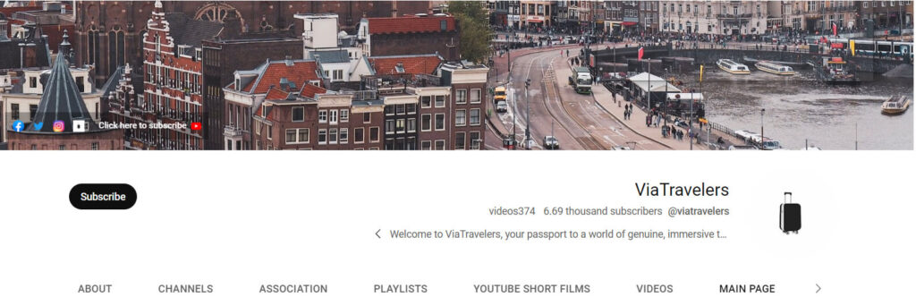 ViaTraveler: Travel Vlogger Channel