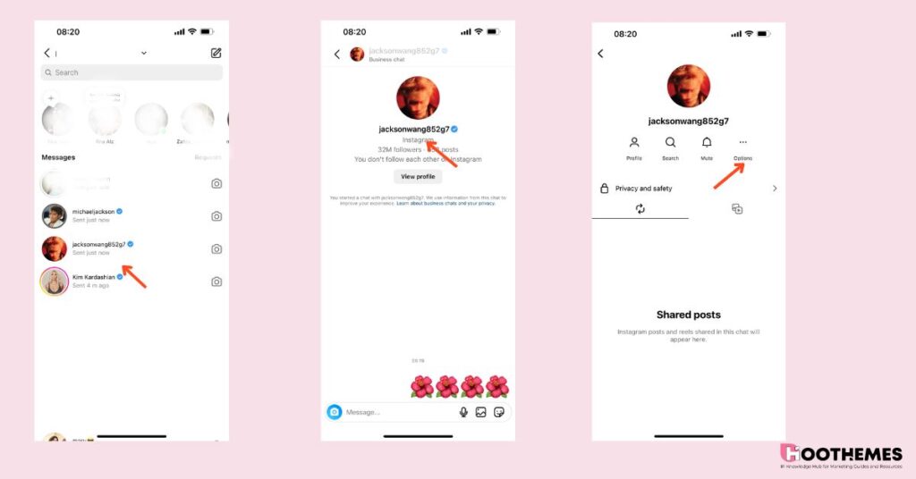 how to block someone on Instagram from chat