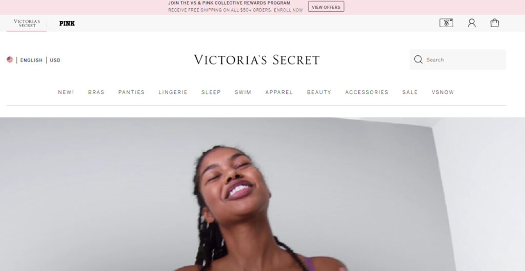 Victoria Secret Homepage