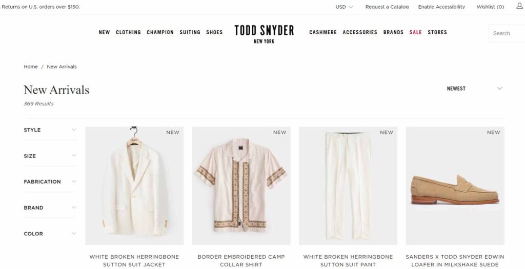 Todd Snyder Men's Clothing Brand