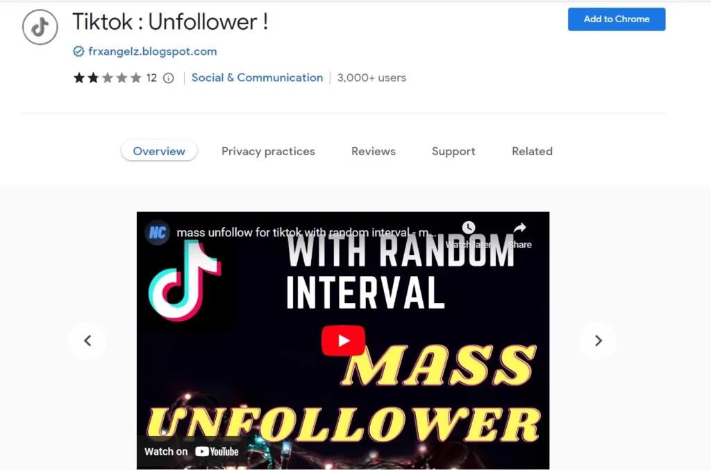 how to mass unfollow on tiktok: google extension