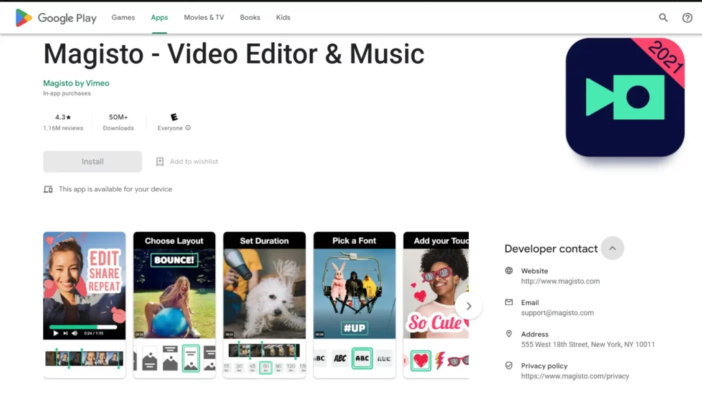 video editing app like tiktok : magisto