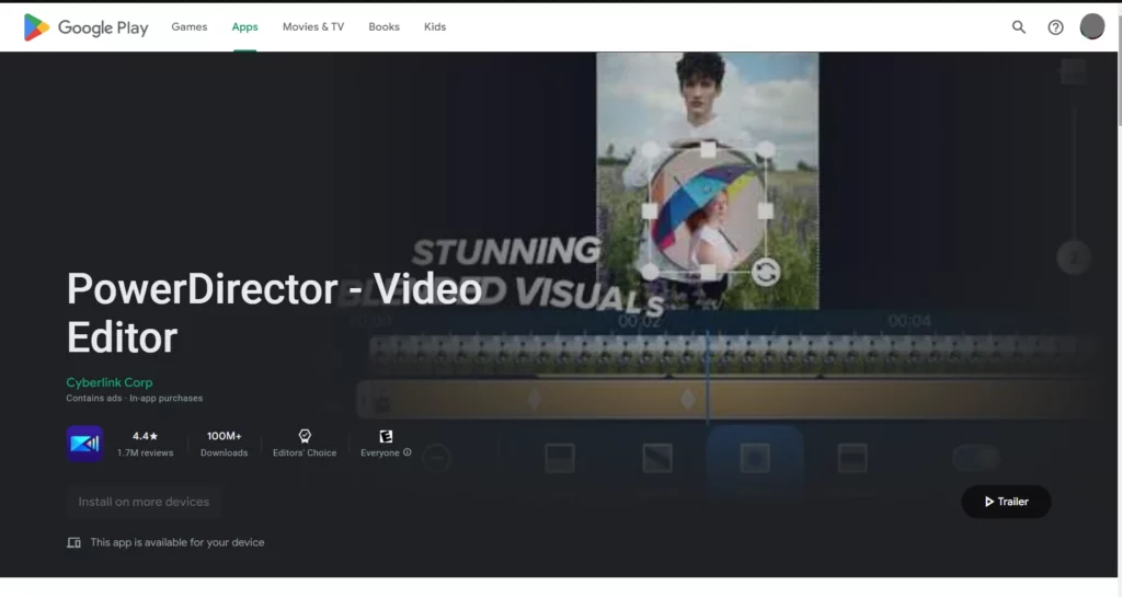 best video editing app for tiktok and reels: powerdirector