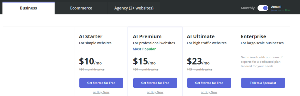 10Web Pricing