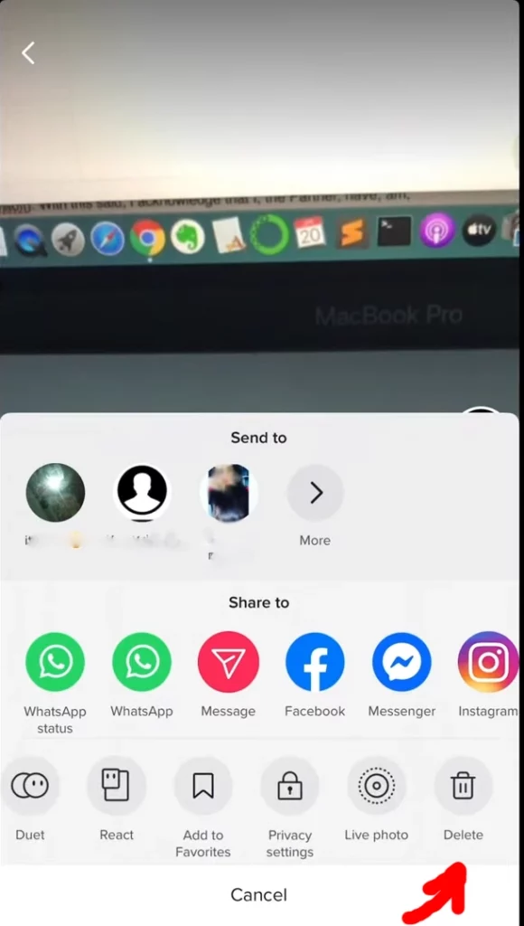 how to delete a video on tiktok