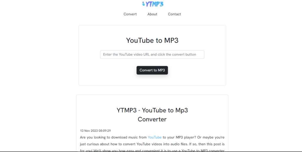 YTMP3 Homepage