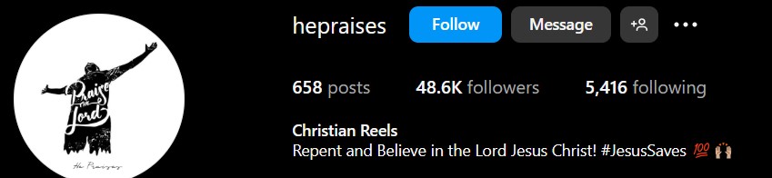 Christian Instagram bio